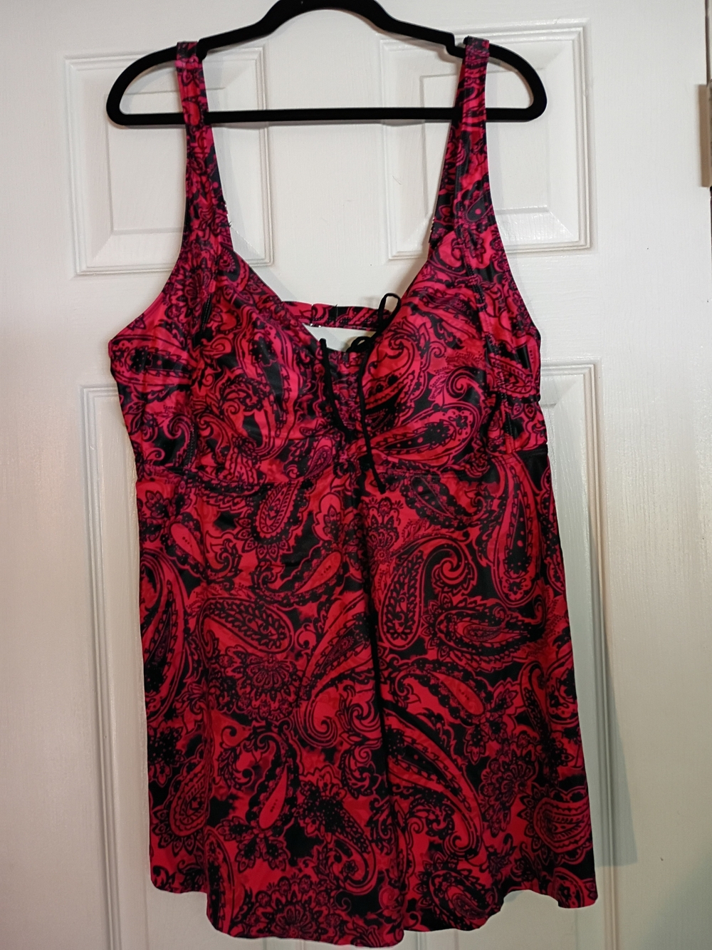 Younique Red and Black Paisley Tankini Set